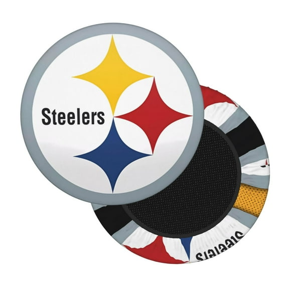 Pittsburgh Round Bar Chair Cushion Cover, Football Team Fan Theme Stretch Round Bar Chair Cover, Stretch Bar Chair Cover, Suitable For Home, Bar, Hotel And Other Places, Exquisite Gifts
