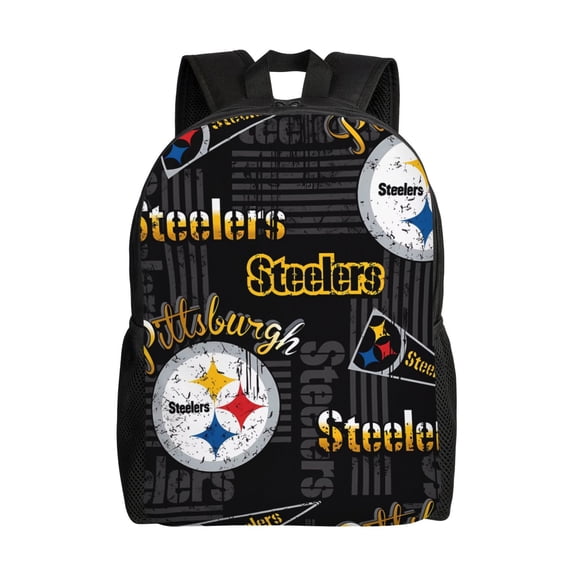 Pittsburgh S Backpack Lightweight Bookbag Durable Casual Travel Daypack Waterproof Laptop Bag With Side Pockets Ball Team Logo Print Gifts For Sports Game Fans