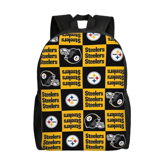 Pittsburgh S Backpack Lightweight Bookbag Durable Casual Travel Daypack Waterproof Laptop Bag With Side Pockets Ball Team Logo Print Gifts For Sports Game Fans