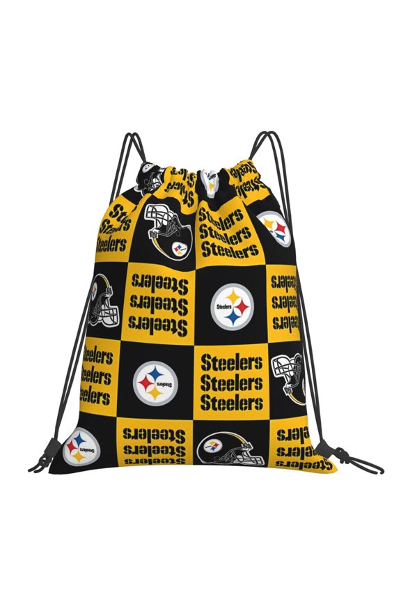 Pittsburgh S Drawstring Bags Gym Bag Backpack Draw String Sackpack Lightweight Waterproof Durable Daypack for Travel,Swimming, Beach Football Game Fans Gift