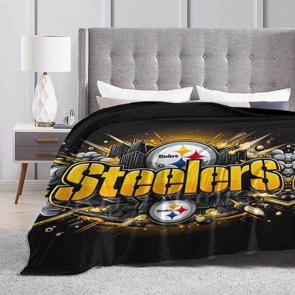 Pittsburgh S Ultra-Soft Micro Fleece Throw Blanket Anti Allergic Warm Plush Carpet For Football Team Fans Gift Home Sofa Couch Office Dormitory Bed Car Camp Living Room Decoration All Season