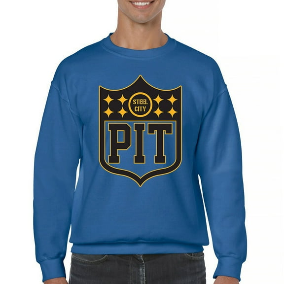 Pittsburgh Shield Crewneck Sweatshirt Game Day Fantasy Football Fan Steel City