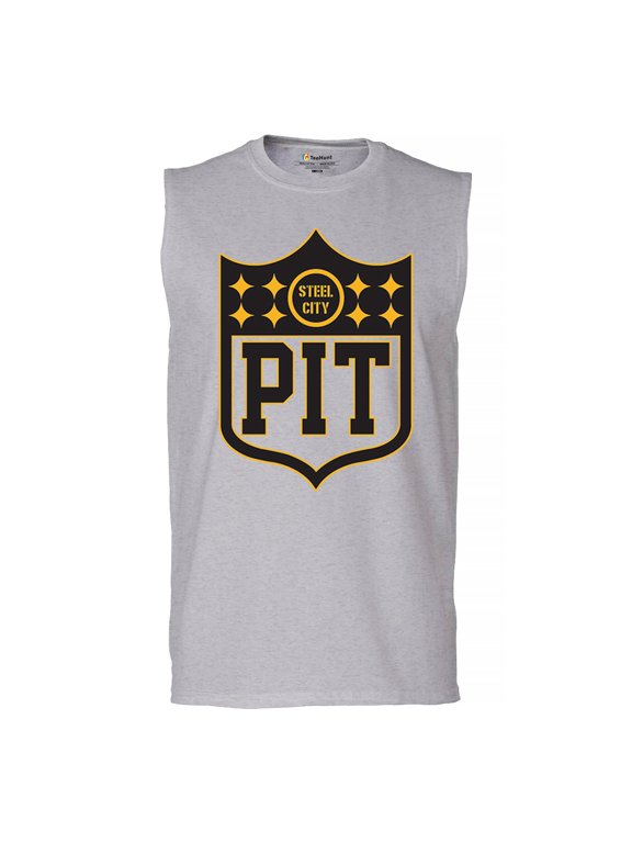 Pittsburgh Shield Men's Muscle Shirt Game Day Fantasy Football Fan Steel City