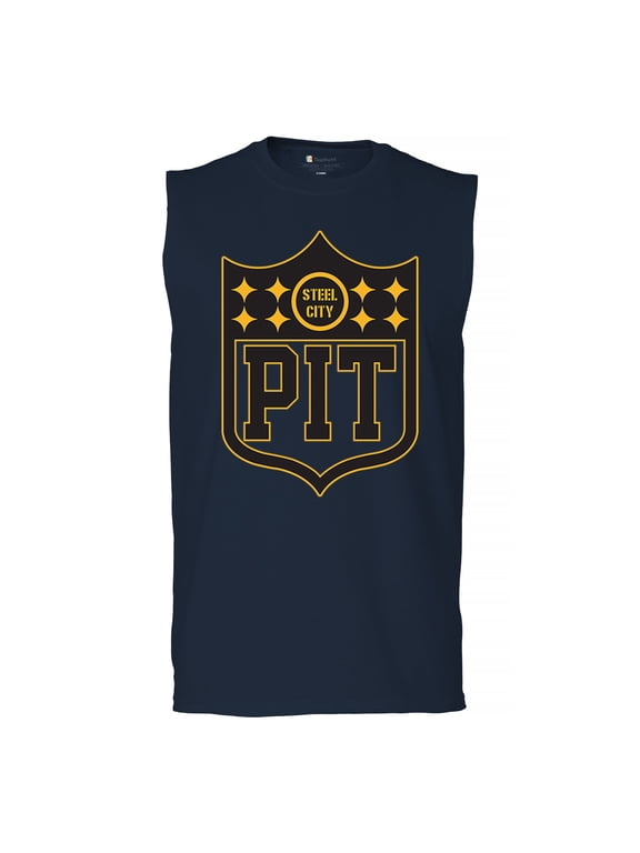 Pittsburgh Shield Men's Muscle Shirt Game Day Fantasy Football Fan Steel City