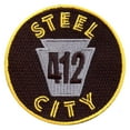 thumbnail image 1 of Pittsburgh Steel City 412 Embroidered Iron On Patch, 1 of 2