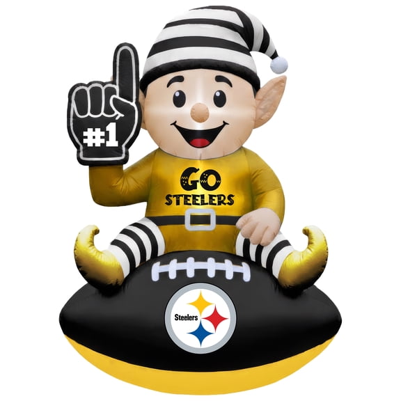 Pittsburgh Steelers 4' Elf on a Football Outdoor Yard Inflatable