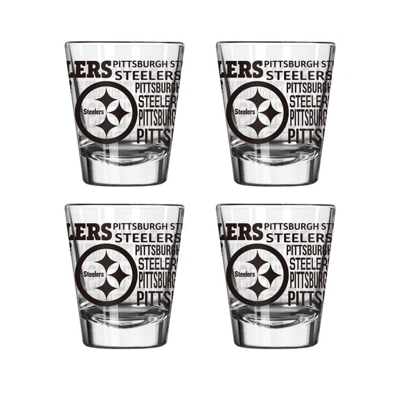 Logo Brands Pittsburgh Steelers 4-Pack 2oz. Shot Glass Set