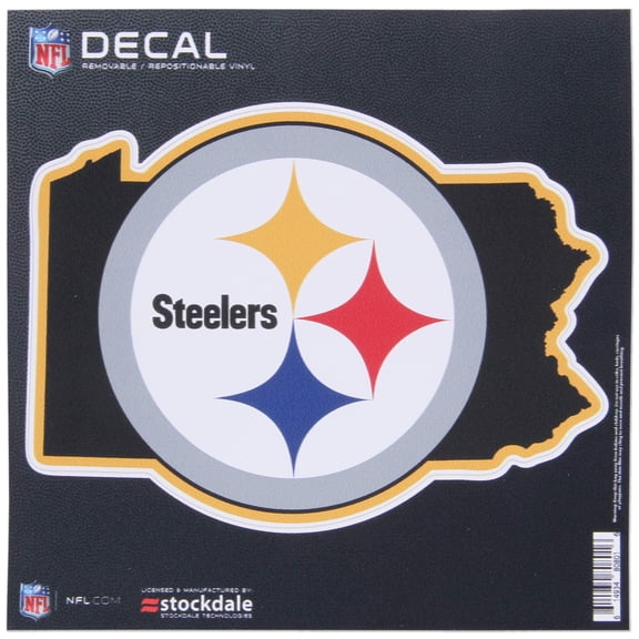 Pittsburgh Steelers 6" x 6" Repositionable State Shape Decal