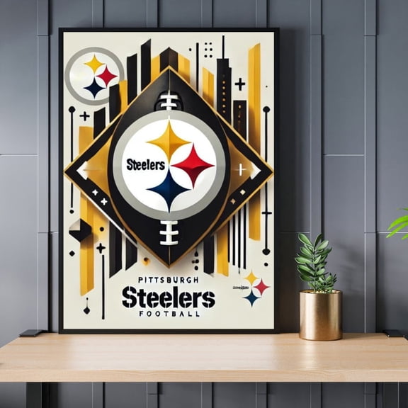Pittsburgh Steelers Art Print,, Unframed Canvas 8x10in