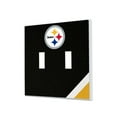 thumbnail image 1 of Pittsburgh Steelers Diagonal Stripe Double Toggle Light Switch Plate, 1 of 4