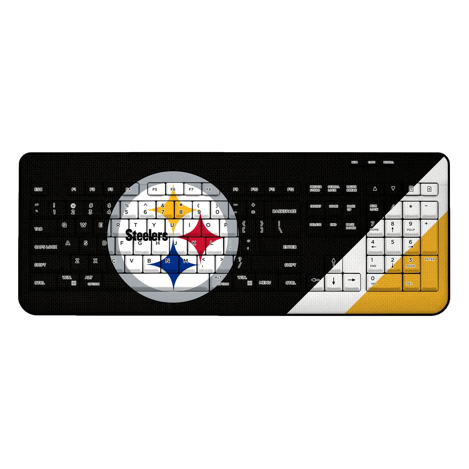 Keyscaper Pittsburgh Steelers Wireless Keyboard, Diagonal Stripe Design ...