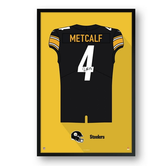 DK Metcalf Pittsburgh Steelers Facsimile Signature Framed Jersey Art Print