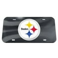 thumbnail image 1 of Pittsburgh Steelers License Plate - Crystal Mirror - Logo - Black, 1 of 1