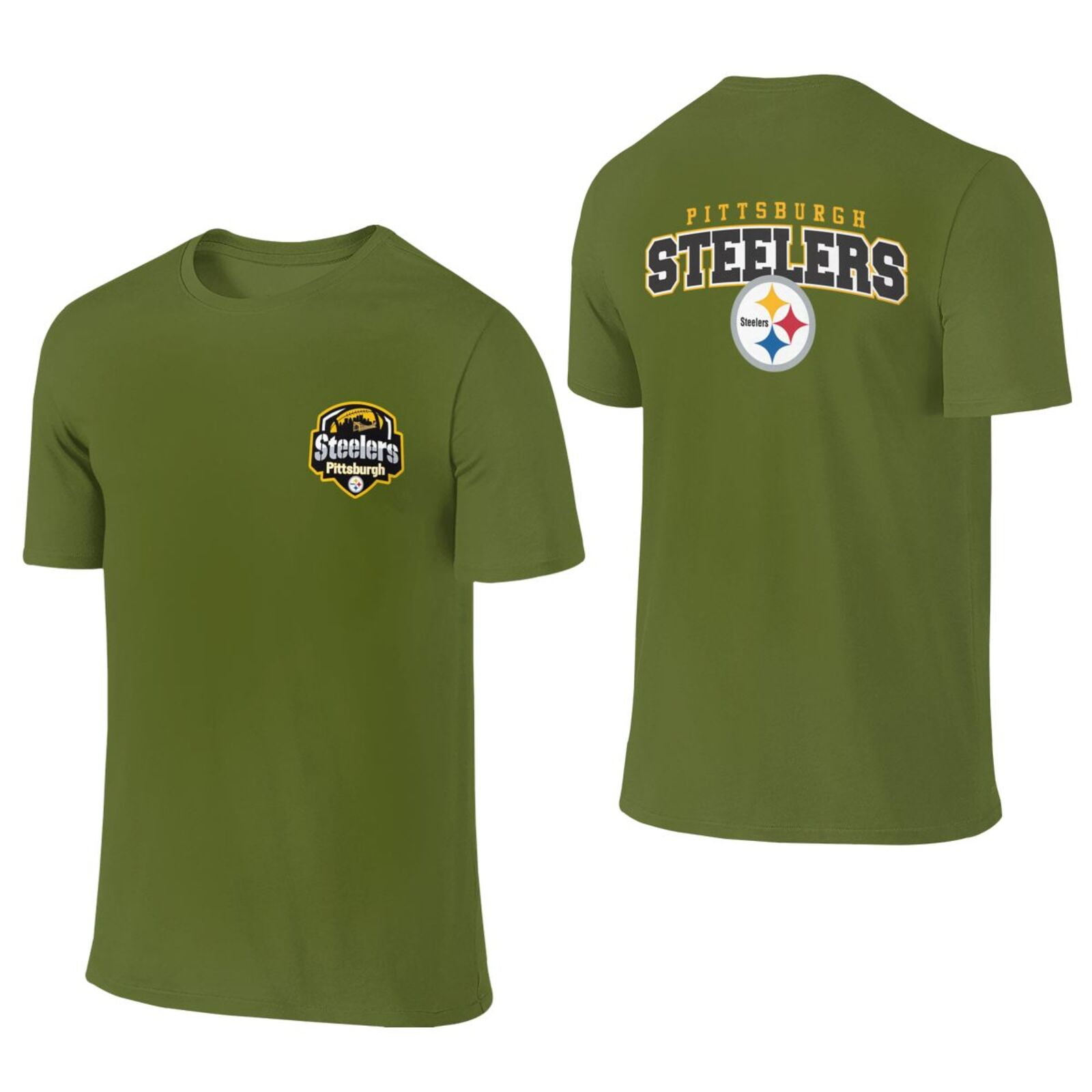 Pittsburgh_Steelers Men's Fan Cotton T-Shirt Crew Neck Print Top ...