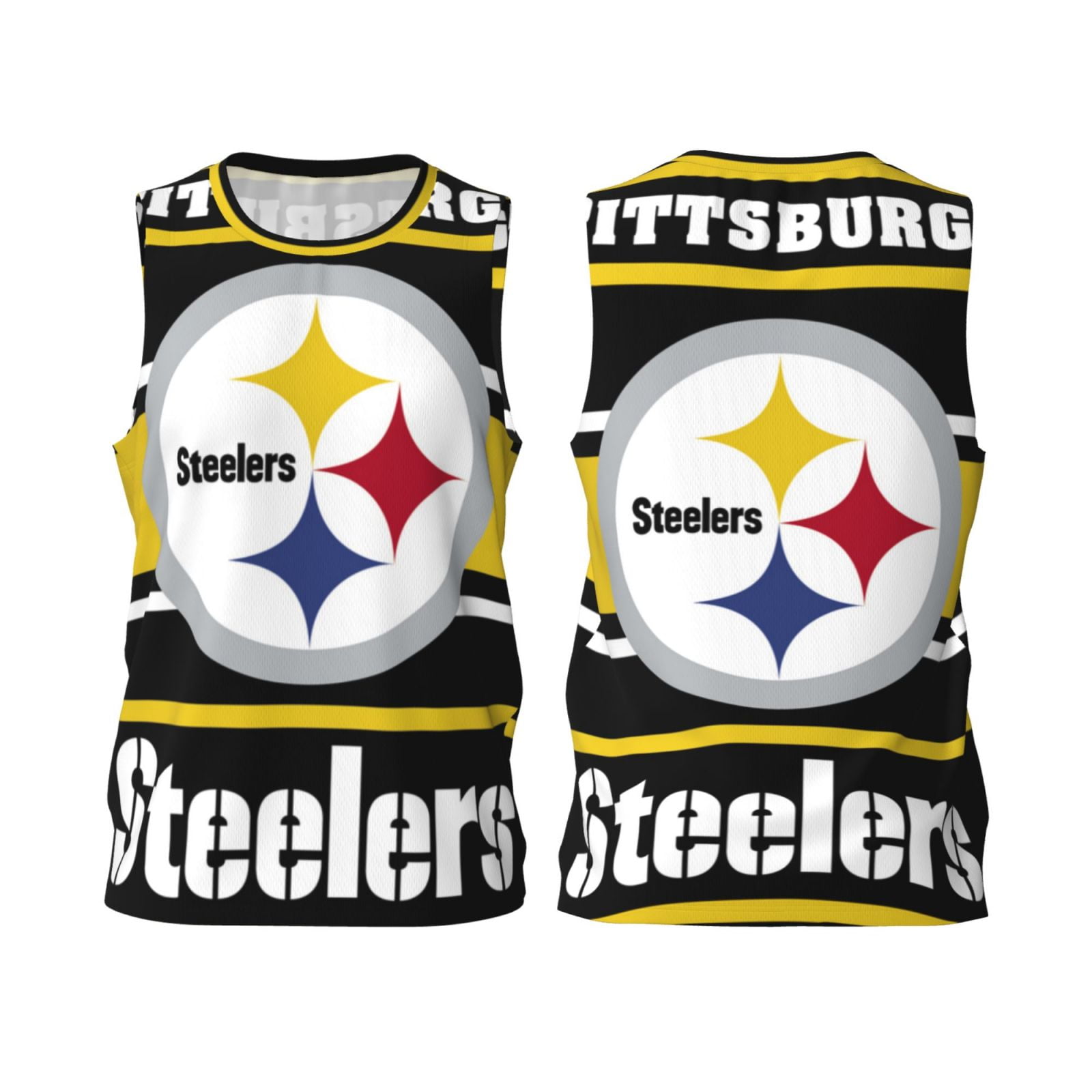 Pittsburgh-Steelers Mens Tank Top Basketball Jersey Workout Sleeveless ...