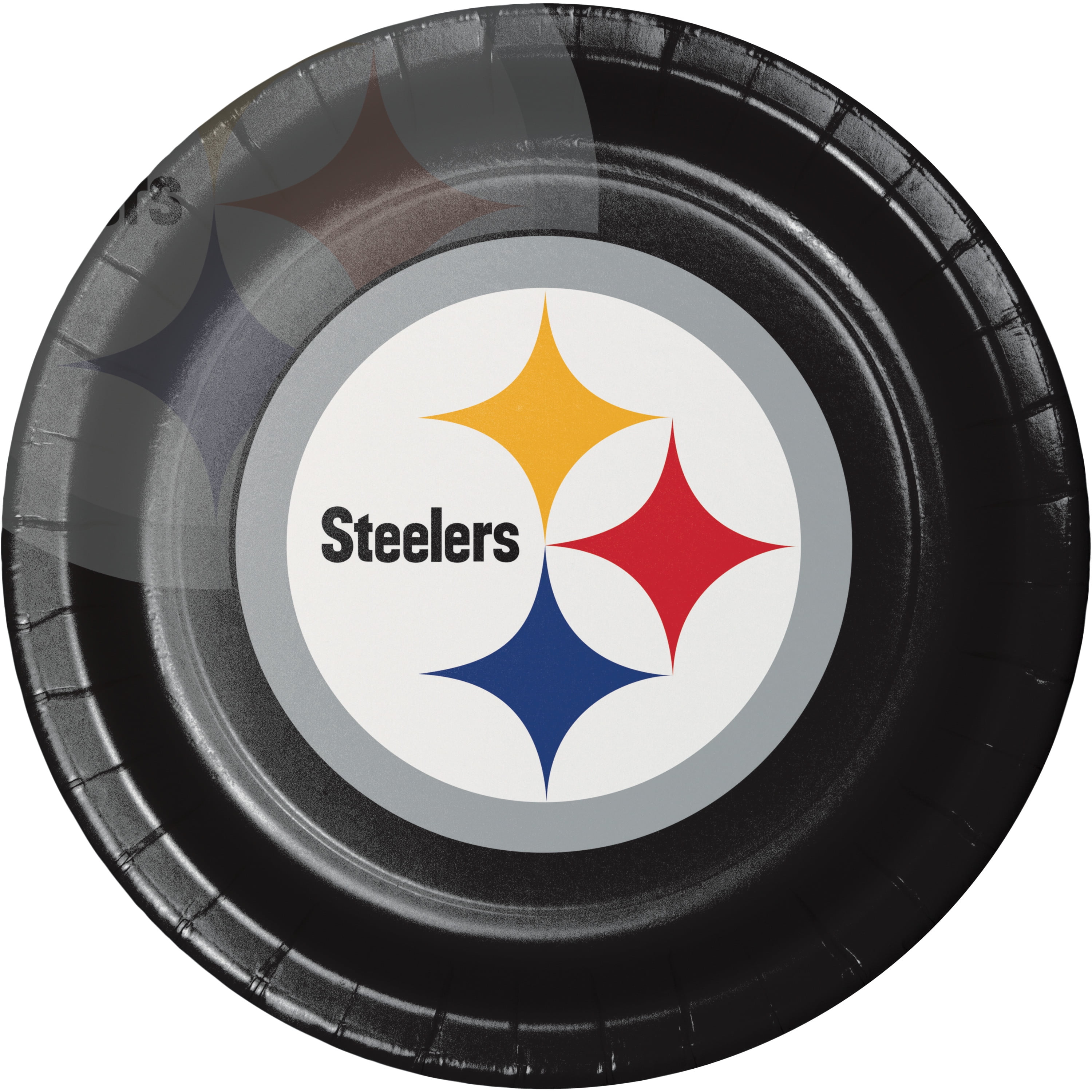 Pittsburgh Steelers Round Paper Plates 24 Count for 24 Guests