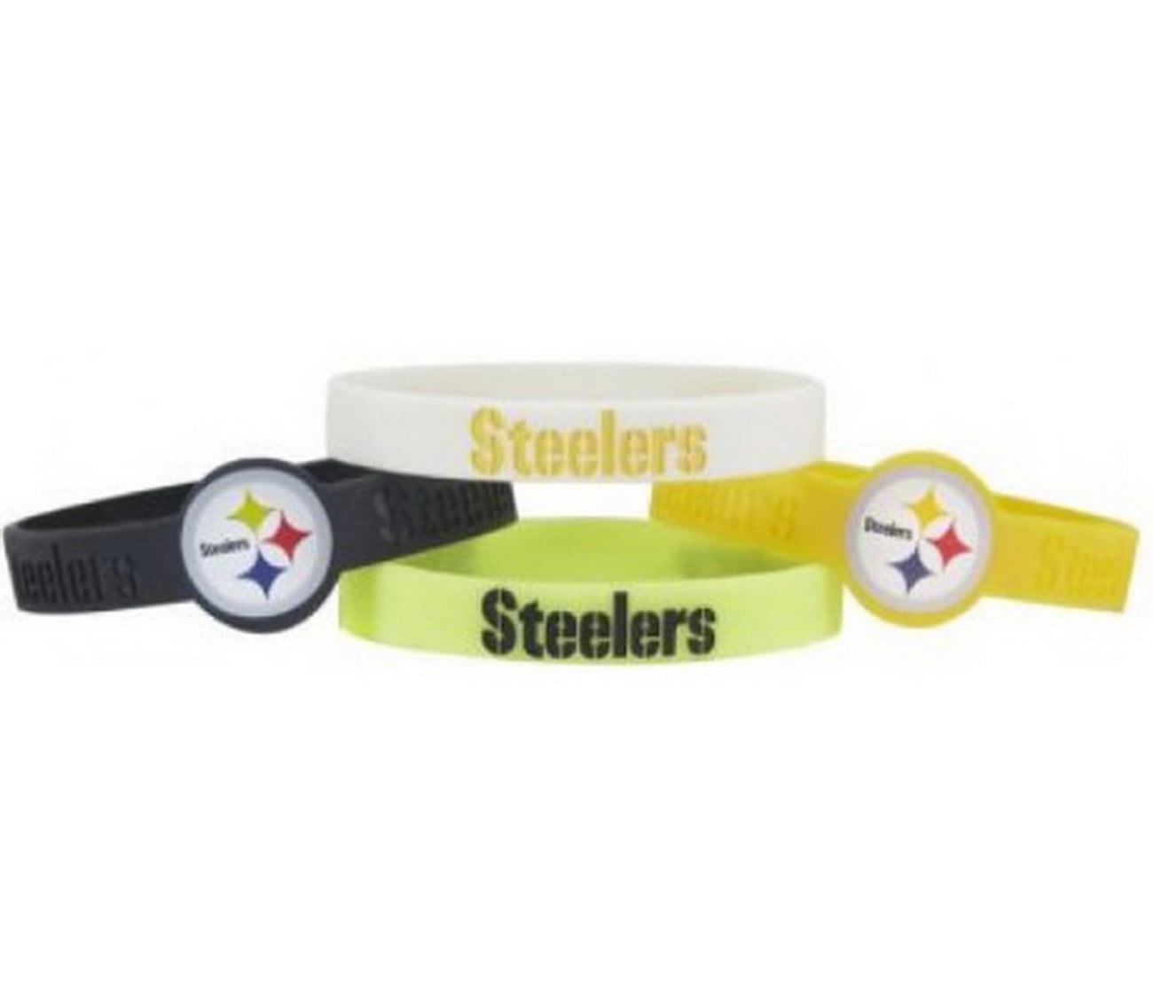 Pittsburgh Steelers Silicone Rubber Bracelet Set - Walmart.com