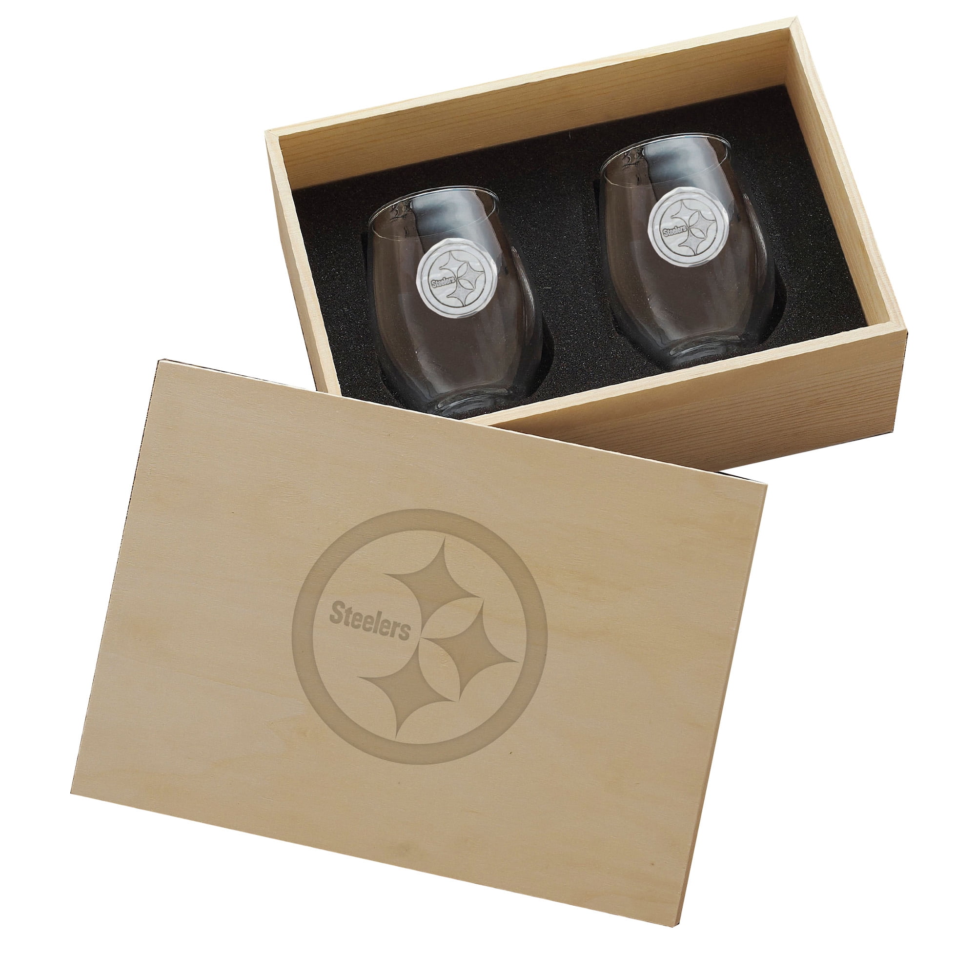 Pittsburgh Steelers Two-Piece Stemless Wine Glass Set with Collector's Box  - Walmart.com