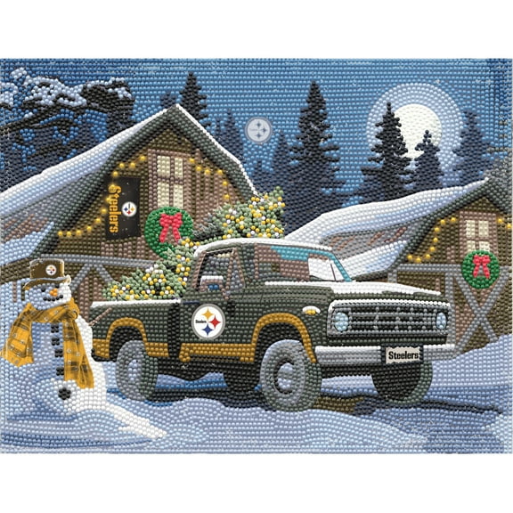 Pittsburgh Steelers Winter Truck Diamond Art Holiday Craft Kit