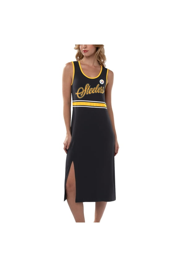 Women's G-III 4Her by Carl Banks Black Pittsburgh Steelers Main Field Maxi Dress