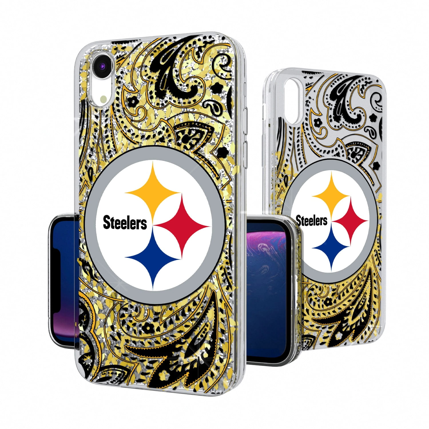 Pittsburgh Steelers iPhone Paisley Design Glitter Case