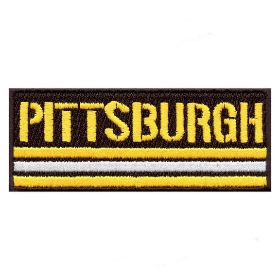 Pittsburgh Striped Box Embroidered Iron On Patch