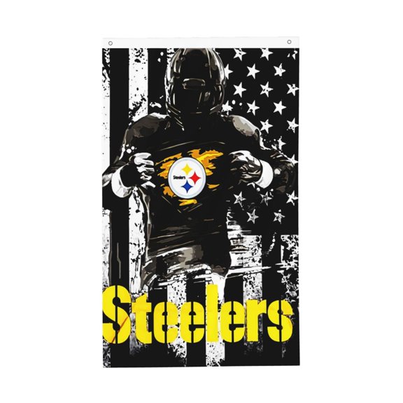 Pittsburgh Team Double Sided Flag 3x5ft Garden Hanging Flag Match Support Flag American Football Fan Home Decor Flag Football Fan Gift