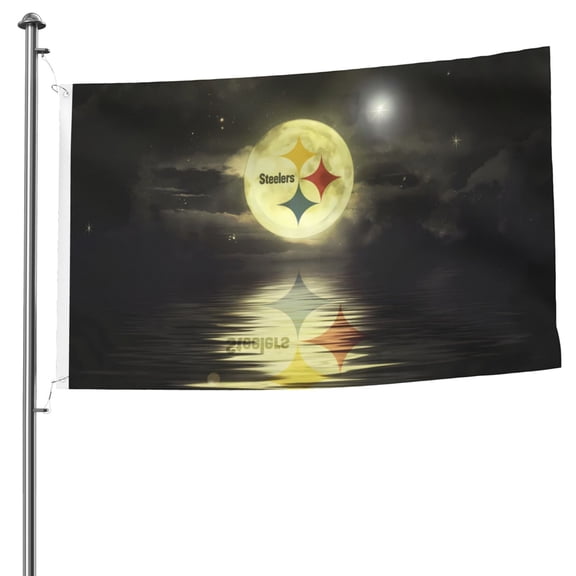 Pittsburgh Team Double-Sided Flag 5x8ft, Garden Hanging Flag, Game Support Flag, American Football Fan Home Decoration Flag, Competition Victory Flag, Large Flag