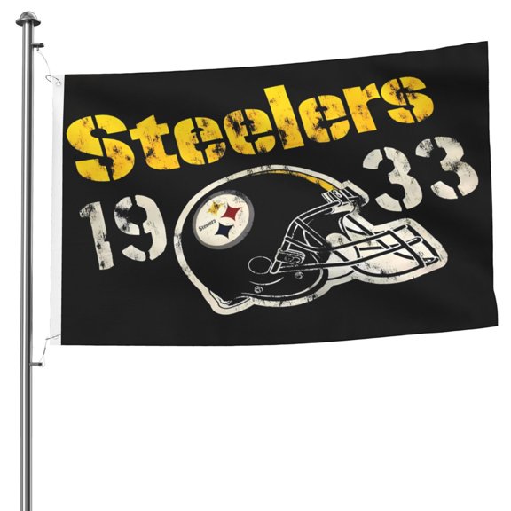 Pittsburgh Team Double-Sided Flag 5x8ft, Garden Hanging Flag, Game Support Flag, American Football Fan Home Decoration Flag, Competition Victory Flag, Large Flag