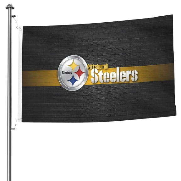 Pittsburgh Team Double-Sided Flag 5x8ft, Garden Hanging Flag, Game Support Flag, American Football Fan Home Decoration Flag, Competition Victory Flag, Large Flag