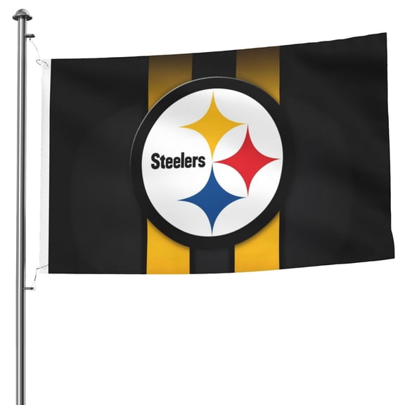 Pittsburgh Team Double-Sided Flag 5x8ft, Garden Hanging Flag, Game Support Flag, American Football Fan Home Decoration Flag, Competition Victory Flag, Large Flag