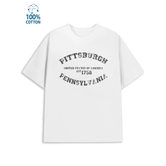 Pittsburgh Tee for men funny humor 180G 100% Cotton white vintage y2k Retro Unisex Shirt Printed tshirts Classic Unisex Shirt Graphic Tee tshirts Classic Unisex Shirt Crewneck tshirts