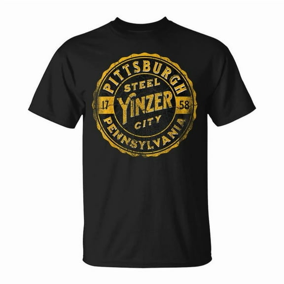 Pittsburgh Yinz Yinzer SL City 412 Pennsylvania Graphic Cotton Tee Unisex Adult Casual City Pride T-Shirt, Size XL, Color Black