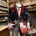 thumbnail image 1 of Pituace Men's Christmas Blazer Corduroy Xmas Print Holiday Party Jacket Slim Fit Casual Sport Coat, 1 of 7