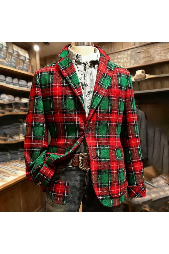 Pituace Mens Corduroy Christmas Jacket Casual One Button Holiday Party Blazer Sport Coats Ugly Xmas Print Suit Jacket