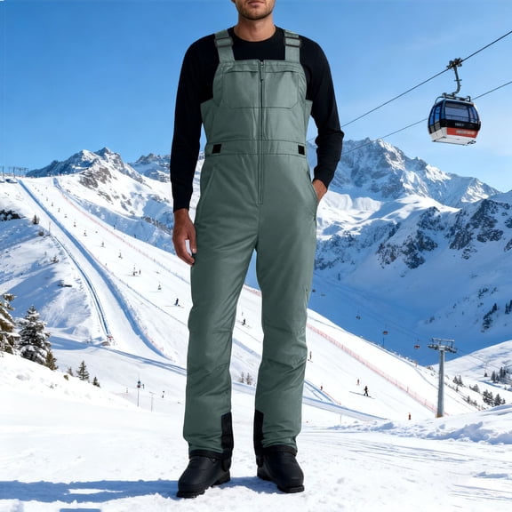 Pituace Mens Insulated Snow Bibs, Waterproof Winter Ski & Snowboarding Pants, Mens Overalls for Fishing Hunting Hiking