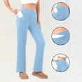 thumbnail image 1 of Miqool Womens Fleece Yoga Pants High Waisted Workout Athletic Leggings Straight Leg Butt Lifting Leggings with Pockets, 1 of 7