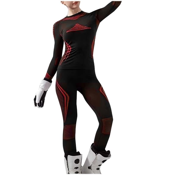 Pituace Womens Thermal Underwear Ski Snow Base Layer Set Athletic Top & Bottom Long Johns for Cold Weather