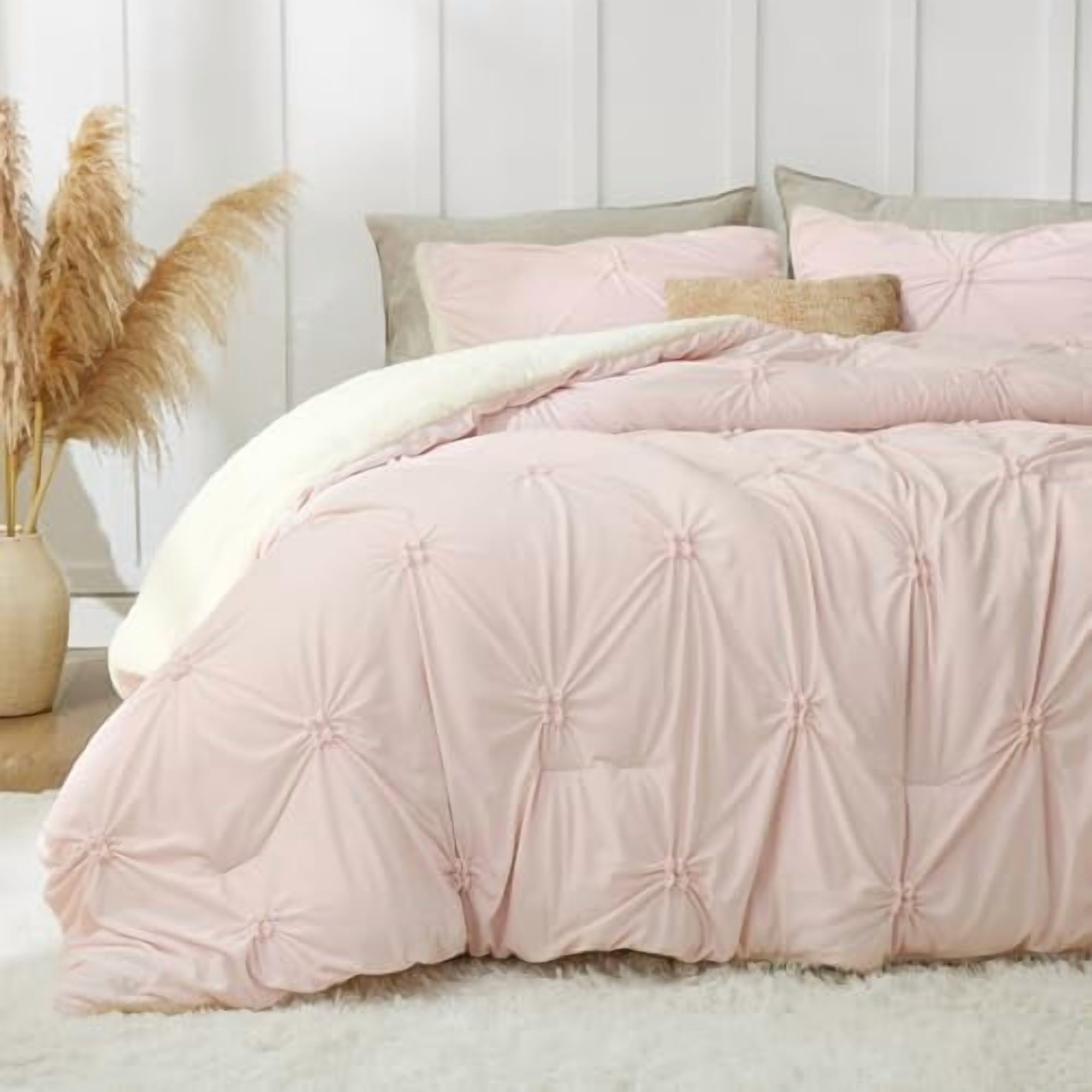 Pituck Pituck Fluffy Queen Comforter Set - Super Soft Sherpa Pink Comforter ...