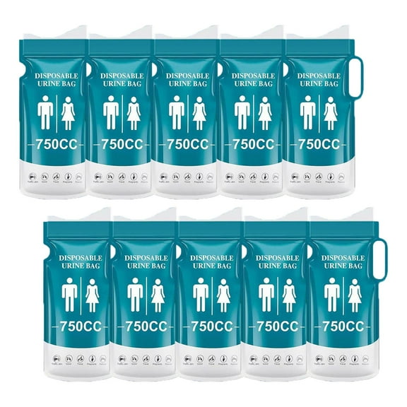 Pitycbo 10 Pieces Disposable Urinal Bags Unisex for Road Trip Outdoor Travel Highway