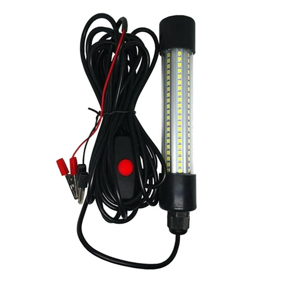 Pitycbo 12V LED Underwater Submersible Fishing Light Squid Attract Lamp White