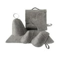 thumbnail image 1 of Pitycbo 5 Pieces Sauna Hat Set Portable Headgear Wool Bath Accessories Russian Bath grey, 1 of 9