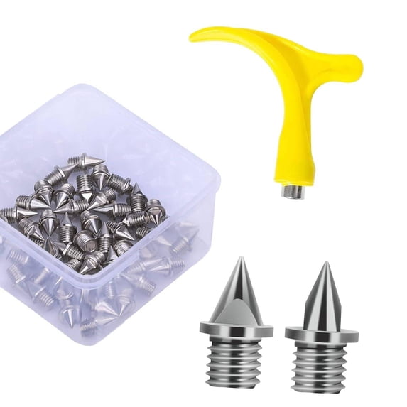 Pitycbo 50Pcs Track Shoe Spikes Track and Field Running Spikes 5mm Versatile with Wrench