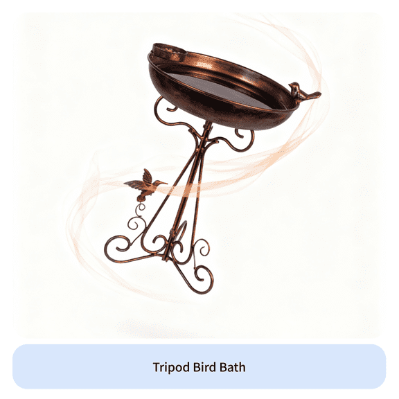 Pitycbo Bird Bath Freestanding Scrollwork Base Birdbath Easy to Clean Yard Decoration for Nature Lovers, Gardeners, Backyard, Patio, Lawn