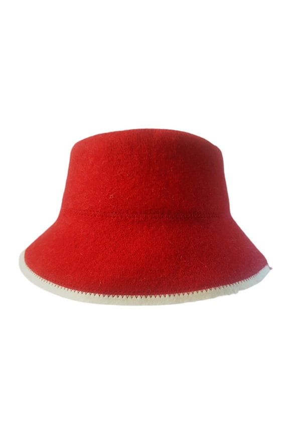 Felt Cloth Sauna Hat Bath Accessories Sauna Cap for Bath House Men Women SPA Red