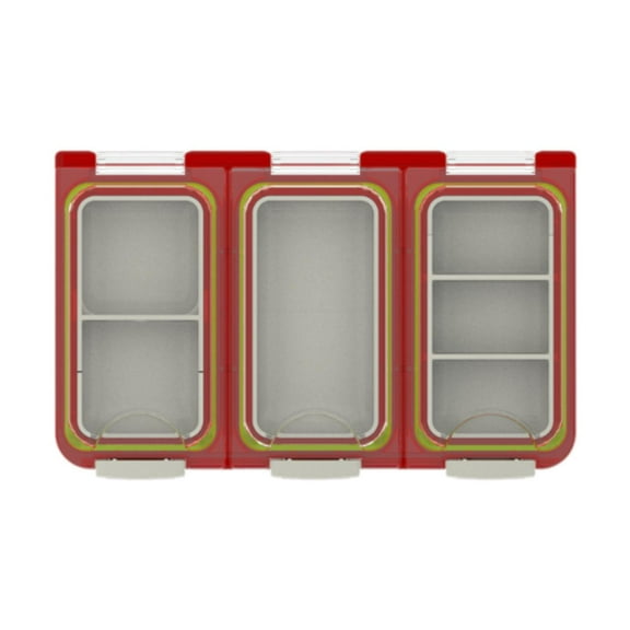 Pitycbo Pocket-size Tackle Tray Box Fishing Box for Fly Fishing Freshwater Saltwater Red