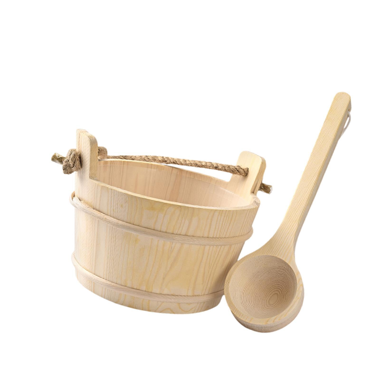 Wooden Bucket Water Ladle Sauna Spa Accessory For Barrel Accessories
