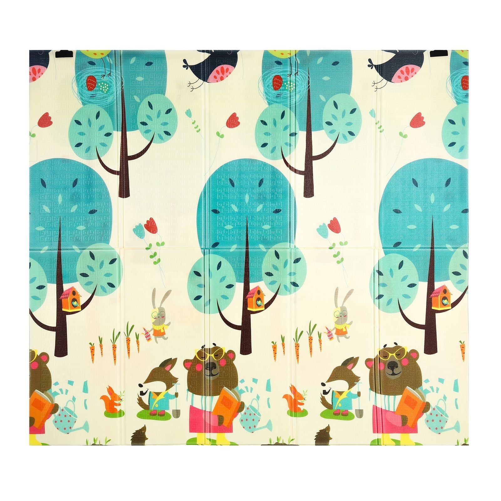 Piu Dino Soft Baby Mat 1.8 x 2 m | Double Side Animal Adventures