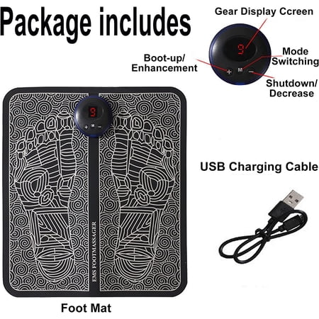 Piuiolu EMS Reshaping Foot Massager Mat Pad Portable Foot Massage Mat Muscle Blood Circulation Spa,Blood Circulation Improve, Pain Relief