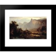 Piute Indian family in Yosemite Valley 20x24 Framed Art Print by Thomas Hill